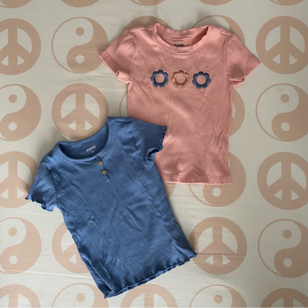 Blue and Pink Ribbed Tee Bundle - Picture 2 of 2